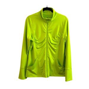 Zella lime green zip up athletic jacket XL